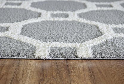 Dynamic Rugs Silky Shag 5903 Silver White Contemporary Machine-Made Rug