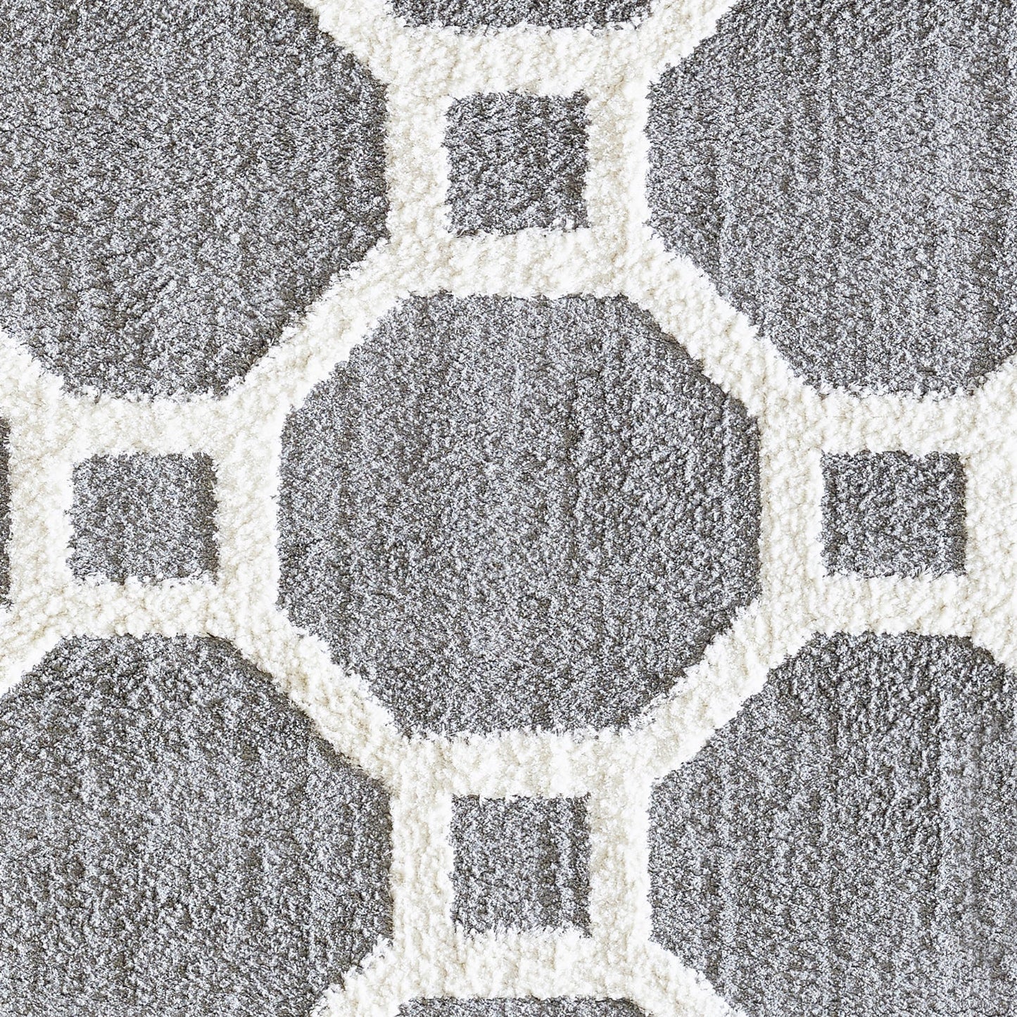 Dynamic Rugs Silky Shag 5903 Silver White Contemporary Machine-Made Rug