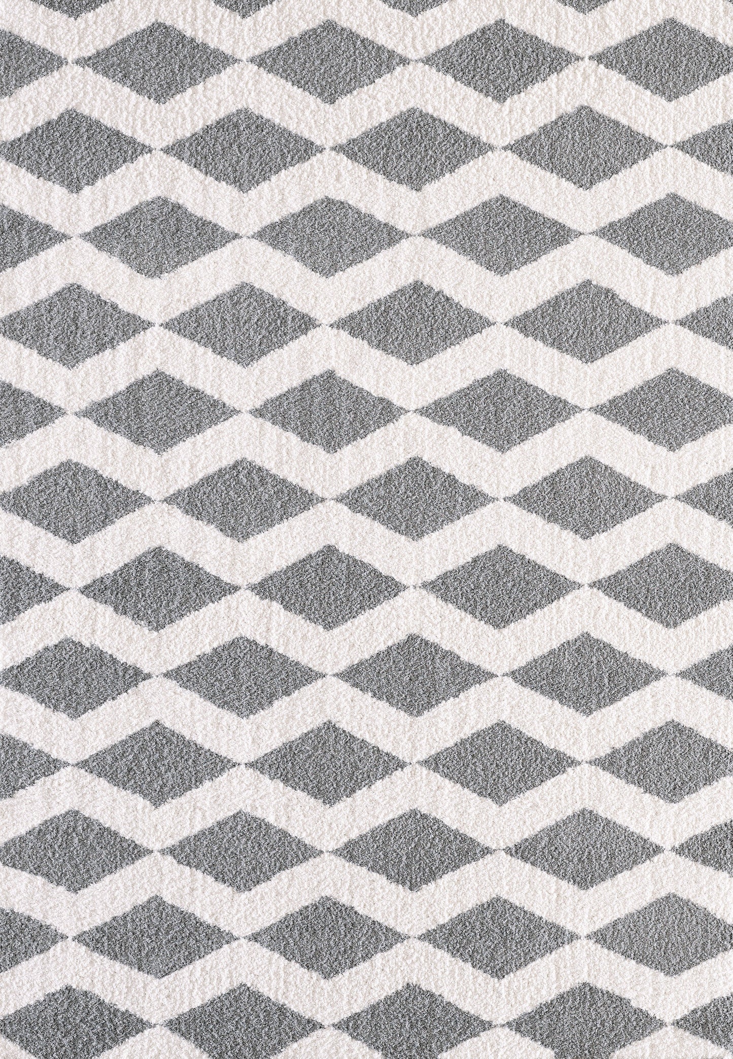 Dynamic Rugs Silky Shag 5904 White Silver Contemporary Machine-Made Rug