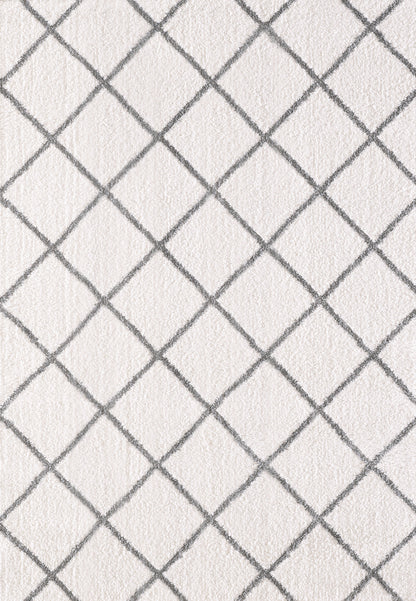 Dynamic Rugs Silky Shag 5920 Ivory Silver Contemporary Machine-Made Rug