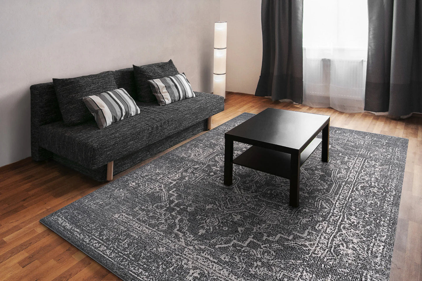 Dynamic Rugs Soma 6191 Dark Grey Ivory Transitional Machine-Made Rug