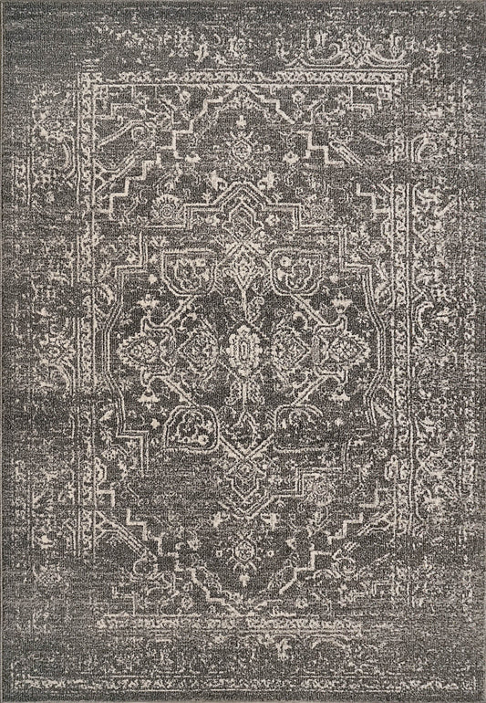 Dynamic Rugs Soma 6191 Dark Grey Ivory Transitional Machine-Made Rug