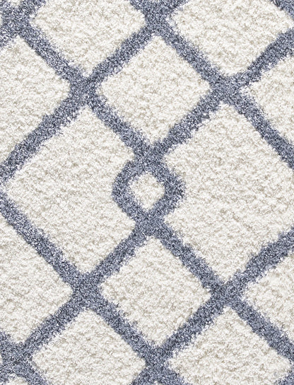 Dynamic Rugs Nitro Lux 6361 Ivory Blue Contemporary Machine-Made Rug