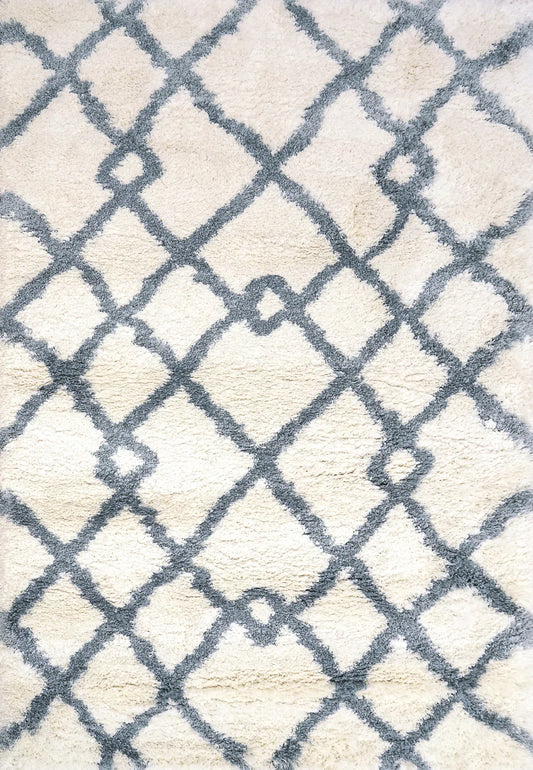 Dynamic Rugs Nitro Lux 6361 Ivory Blue Contemporary Machine-Made Rug