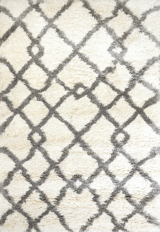 Dynamic Rugs Nitro Lux 6361 Ivory Light Grey Contemporary Machine-Made Rug
