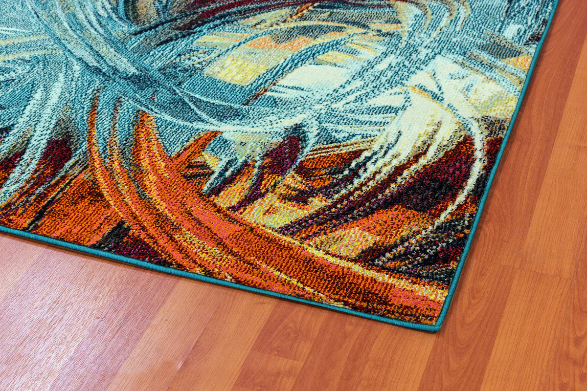 Dynamic Opulus Rug Dynamic Rugs Zodiac 6622 Blue Multi Contemporary Machine-Made Rug ...