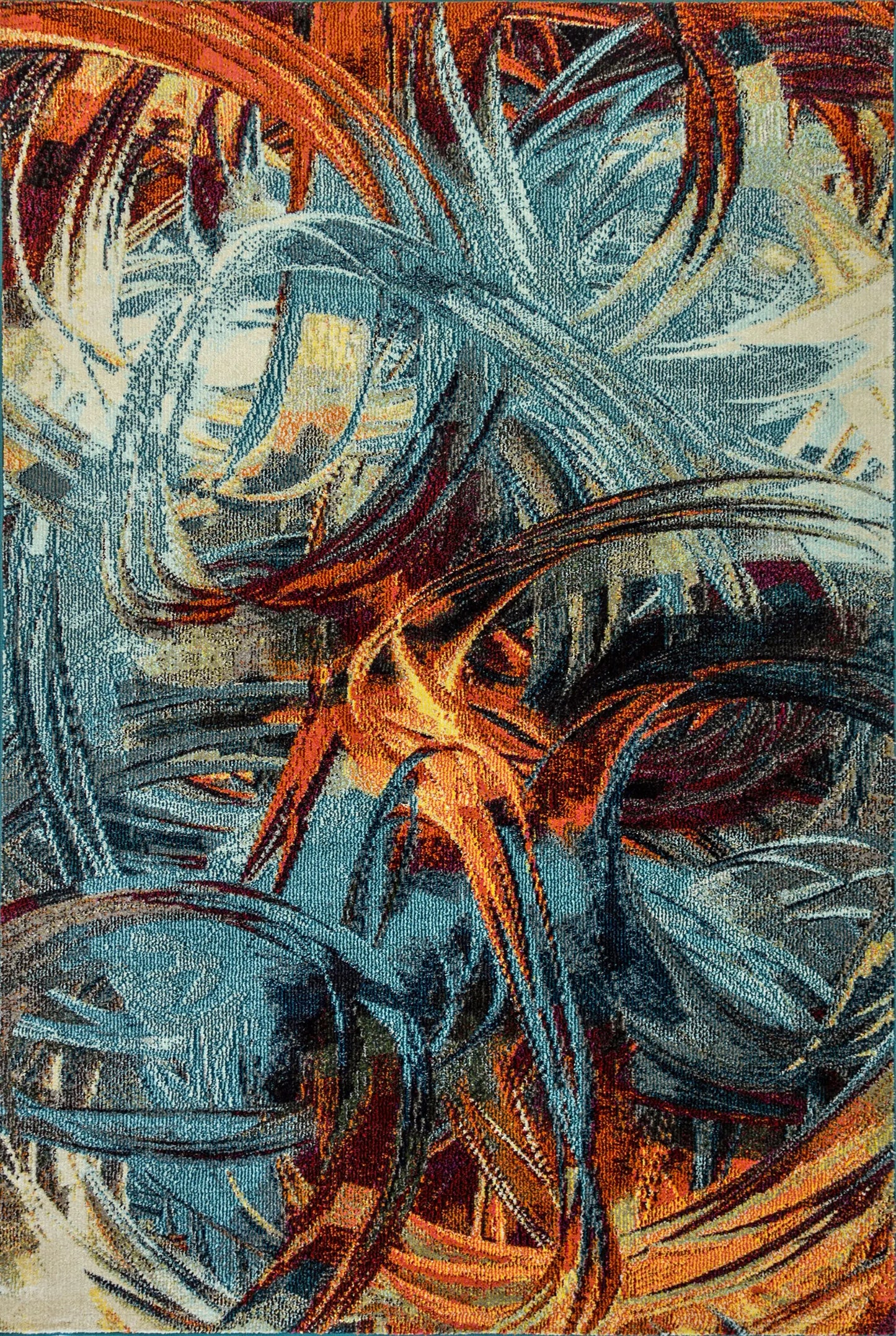 Dynamic Rugs Zodiac 6622 Blue Multi Contemporary Machine-Made Rug