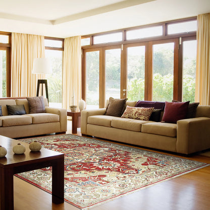 Dynamic Rugs Juno 6882 Ivory Red Transitional Machine-Made Rug