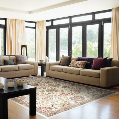 Dynamic Rugs Juno 6883 Ivory Red Transitional Machine-Made Rug