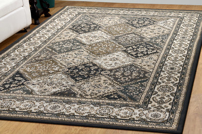 Dynamic Rugs Yazd 8471 Grey Ivory Traditional Machine-Made Rug