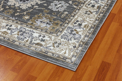 Dynamic Rugs Yazd 8531 Grey Ivory Traditional Machine-Made Rug