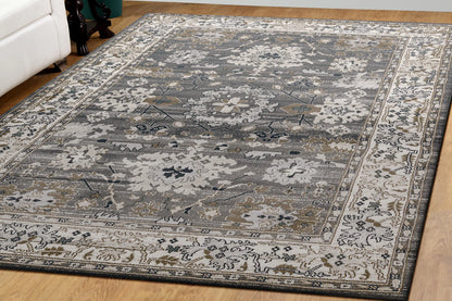 Dynamic Rugs Yazd 8531 Grey Ivory Traditional Machine-Made Rug