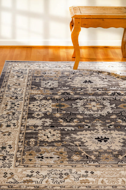 Dynamic Rugs Yazd 8531 Grey Ivory Traditional Machine-Made Rug