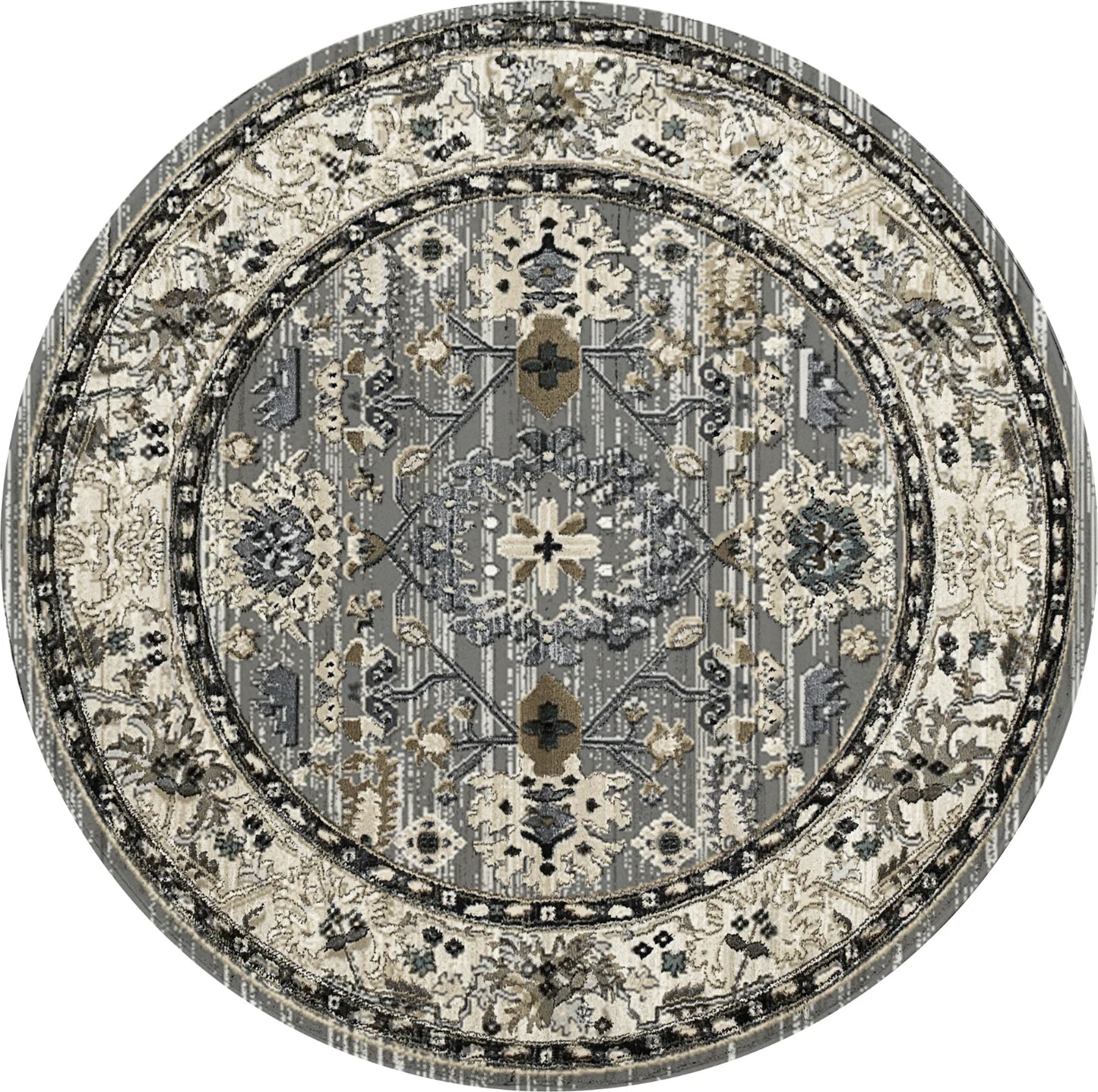 Dynamic Rugs Yazd 8531 Grey Ivory Traditional Machine-Made Rug