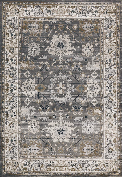 Dynamic Rugs Yazd 8531 Grey Ivory Traditional Machine-Made Rug