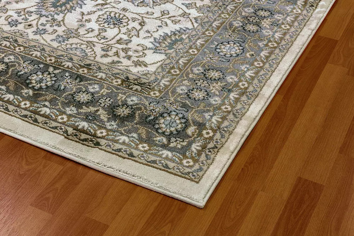 Yazd Dynamic Rug Dynamic Rugs Yazd 8531 Ivory Grey Traditional Machine-Made Rug ...