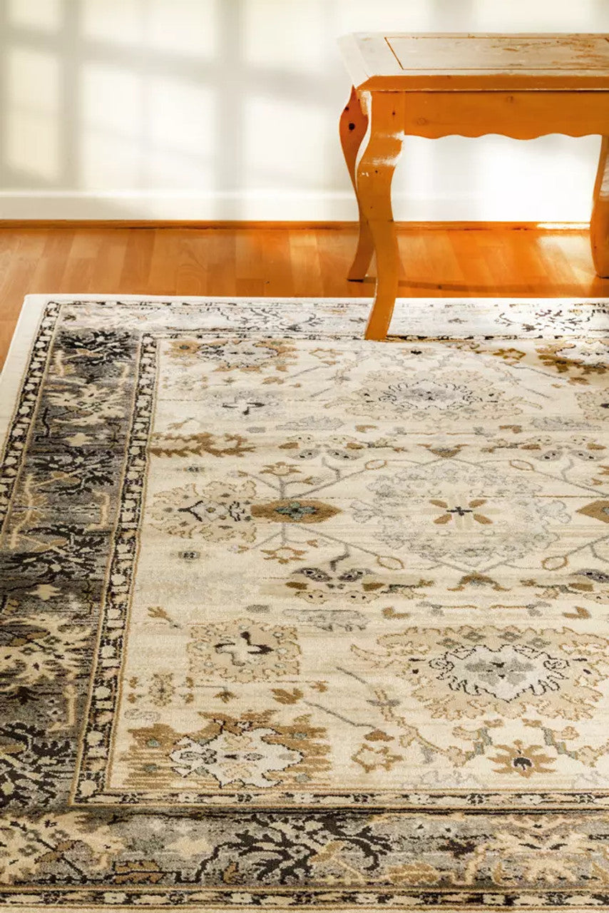Dynamic Rugs Yazd 8531 Ivory Grey Traditional Machine-Made Rug