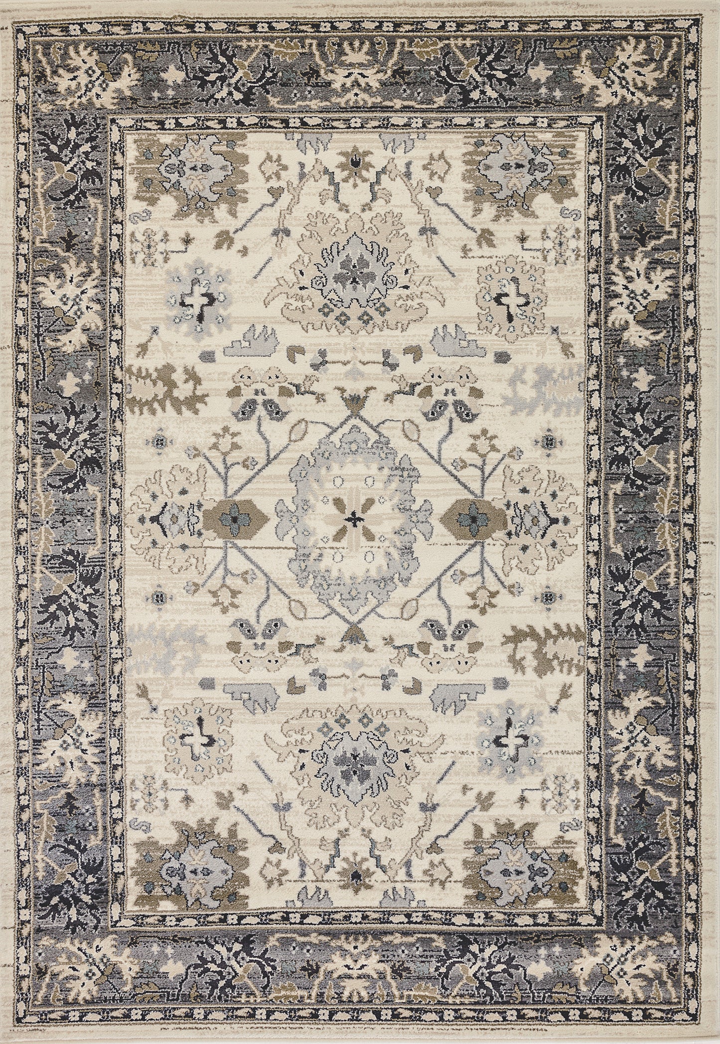 Dynamic Rugs Yazd 8531 Ivory Grey Traditional Machine-Made Rug