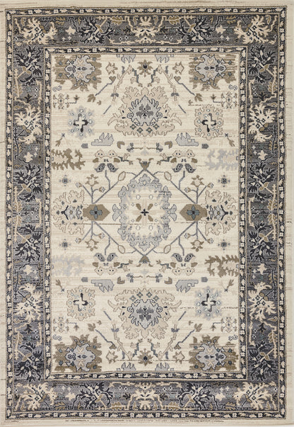 Dynamic Rugs Yazd 8531 Ivory Grey Traditional Machine-Made Rug