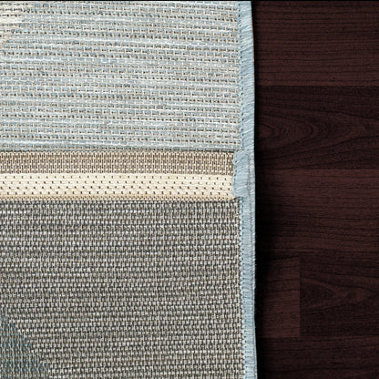 Dynamic Rugs Newport 96004 Blue Ivory Contemporary Machine-Made Rug