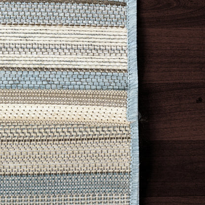 Dynamic Rugs Newport 96005 Ivory Blue Contemporary Machine-Made Rug