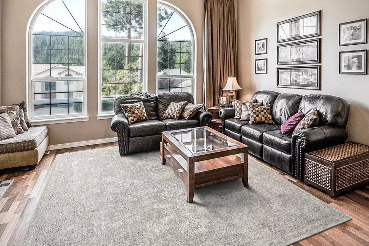 Dynamic Rugs Dharma 12041 Light Beige Grey Transitional Machine-Made Rug