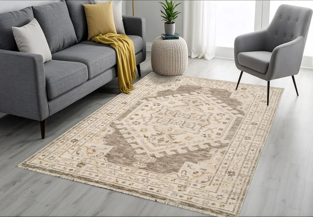 Dynamic Rugs Calypso 13503 Ivory Grey Traditional Machine-Made Rug