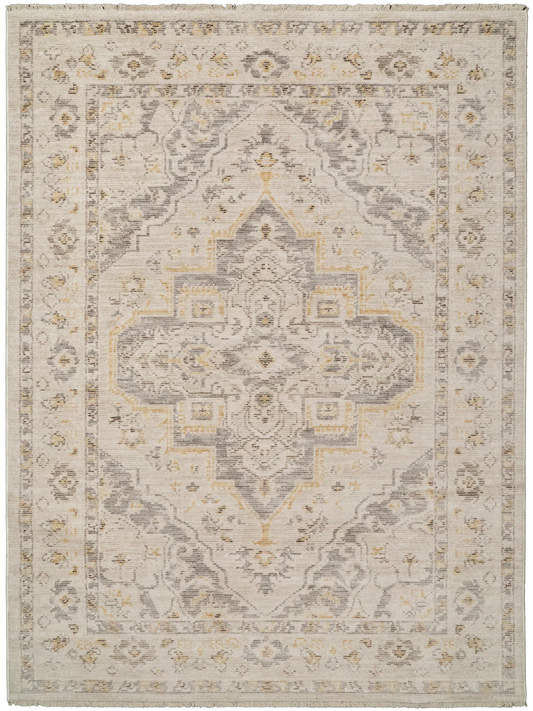 Dynamic Rugs Calypso 13504 Ivory Grey Traditional Machine-Made Rug
