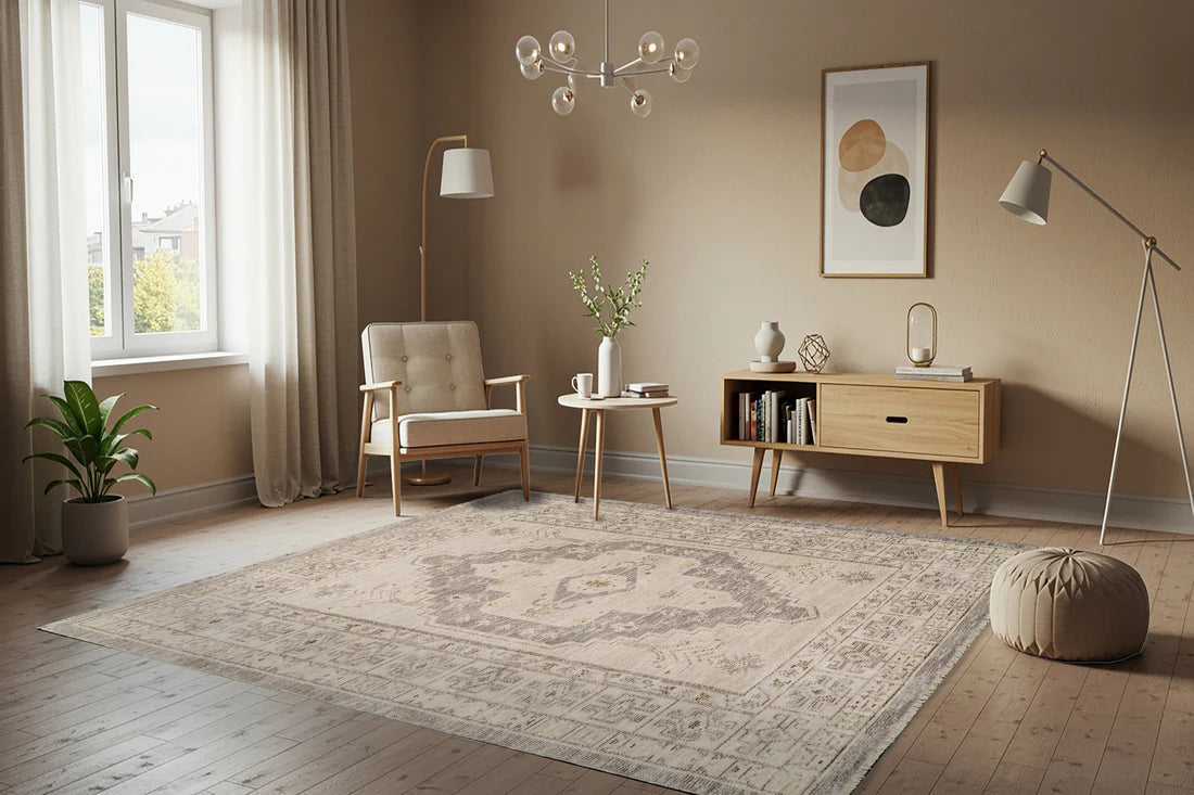 Dynamic Rugs Calypso 13506 Ivory Grey Traditional Machine-Made Rug
