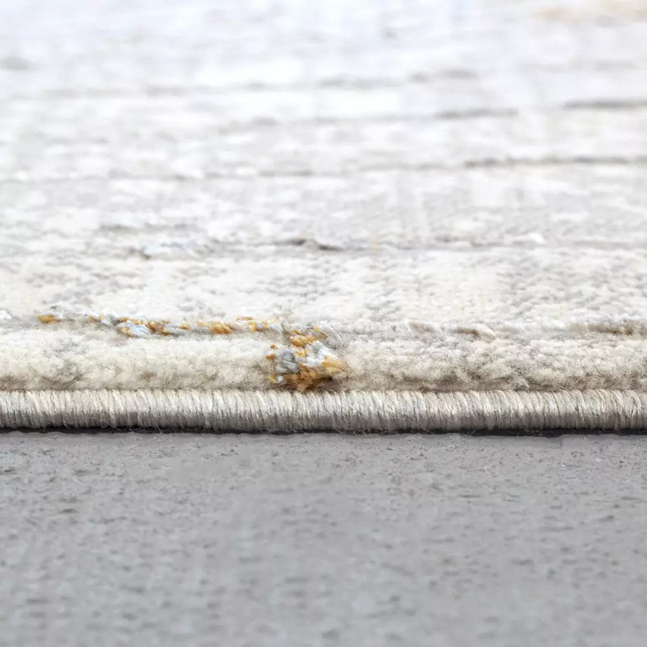 Dynamic Rugs Gold 1350 Cream Silver Gold Modern Machine-Made Rug