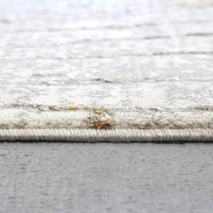 Dynamic Rugs Gold 1350 Cream Silver Gold Modern Machine-Made Rug