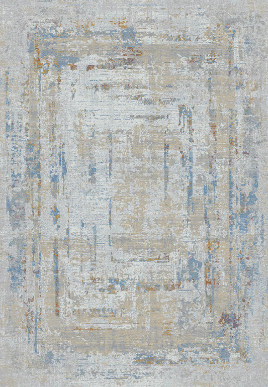 Dynamic Rugs Gold 1353 Cream Silver Gold Blue Modern Machine-Made Rug