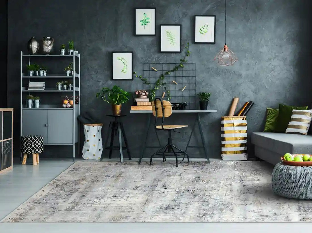 Dynamic Rugs Castilla 3536 Cream Grey Modern Machine-Made Rug