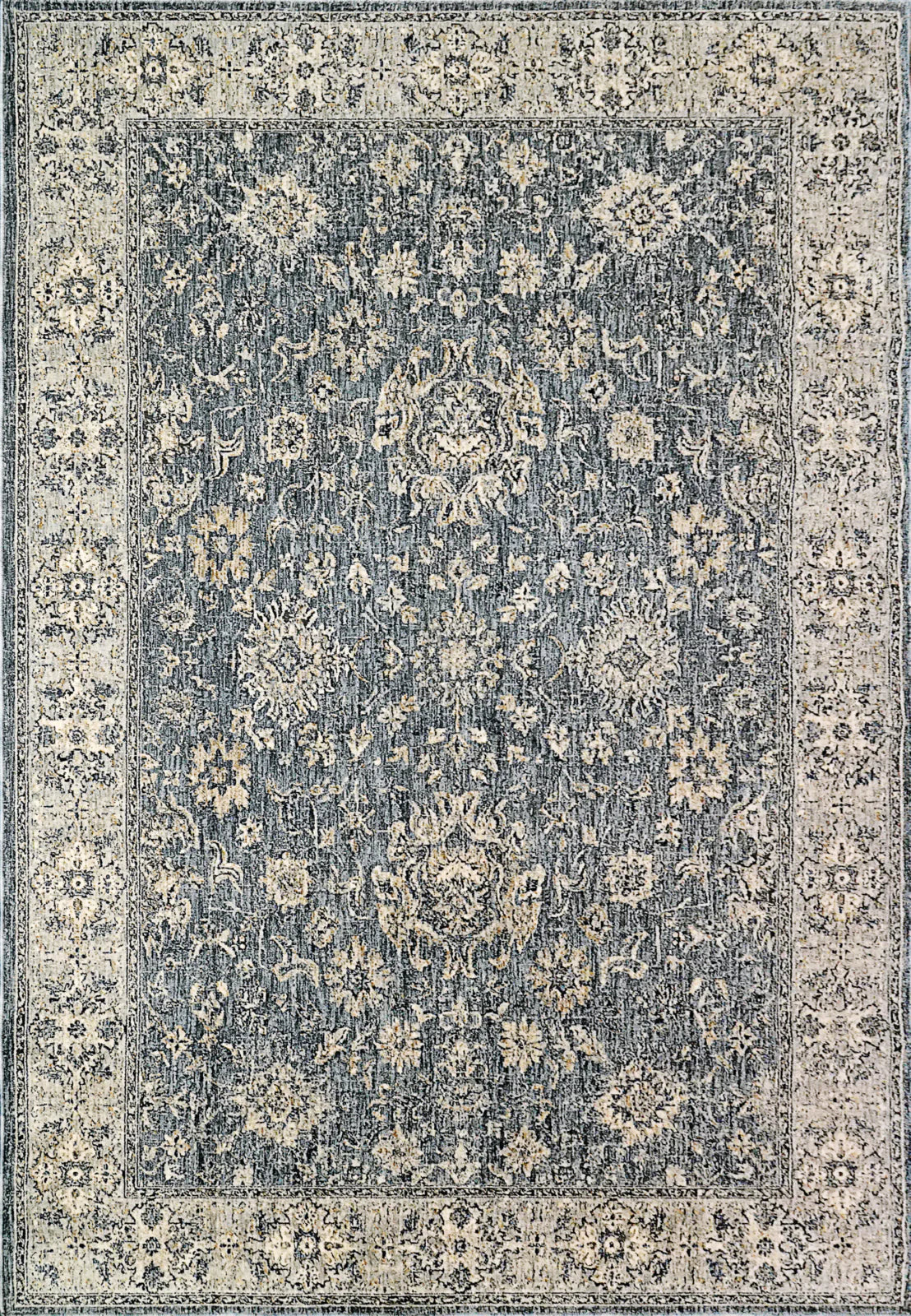 Dynamic Rugs Savoy 3572 Denim Grey Cream   Traditional Machine-Made Rug