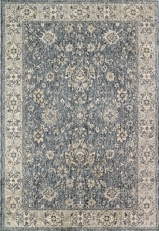 Dynamic Rugs Savoy 3572 Denim Grey Cream   Traditional Machine-Made Rug