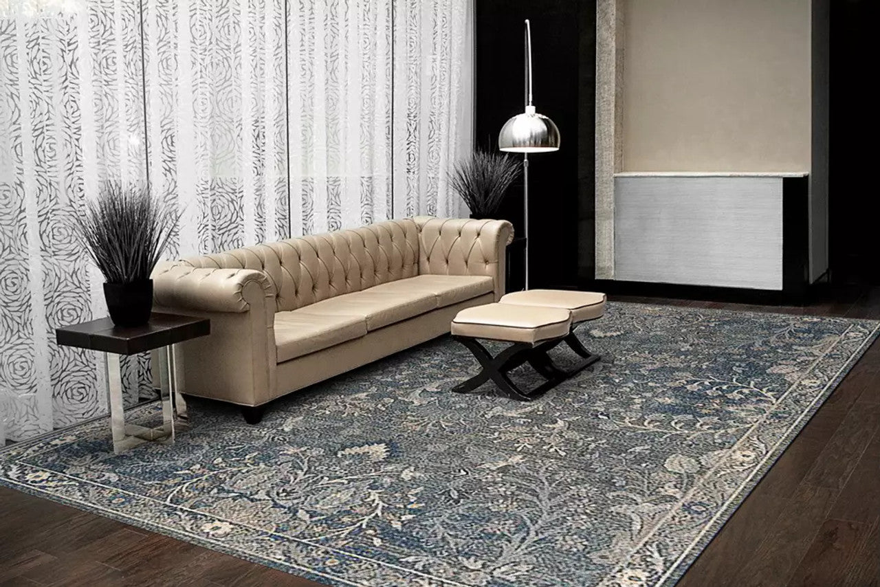 Dynamic Rugs Savoy 3585 Denim Multi Contemporary Machine-Made Rug