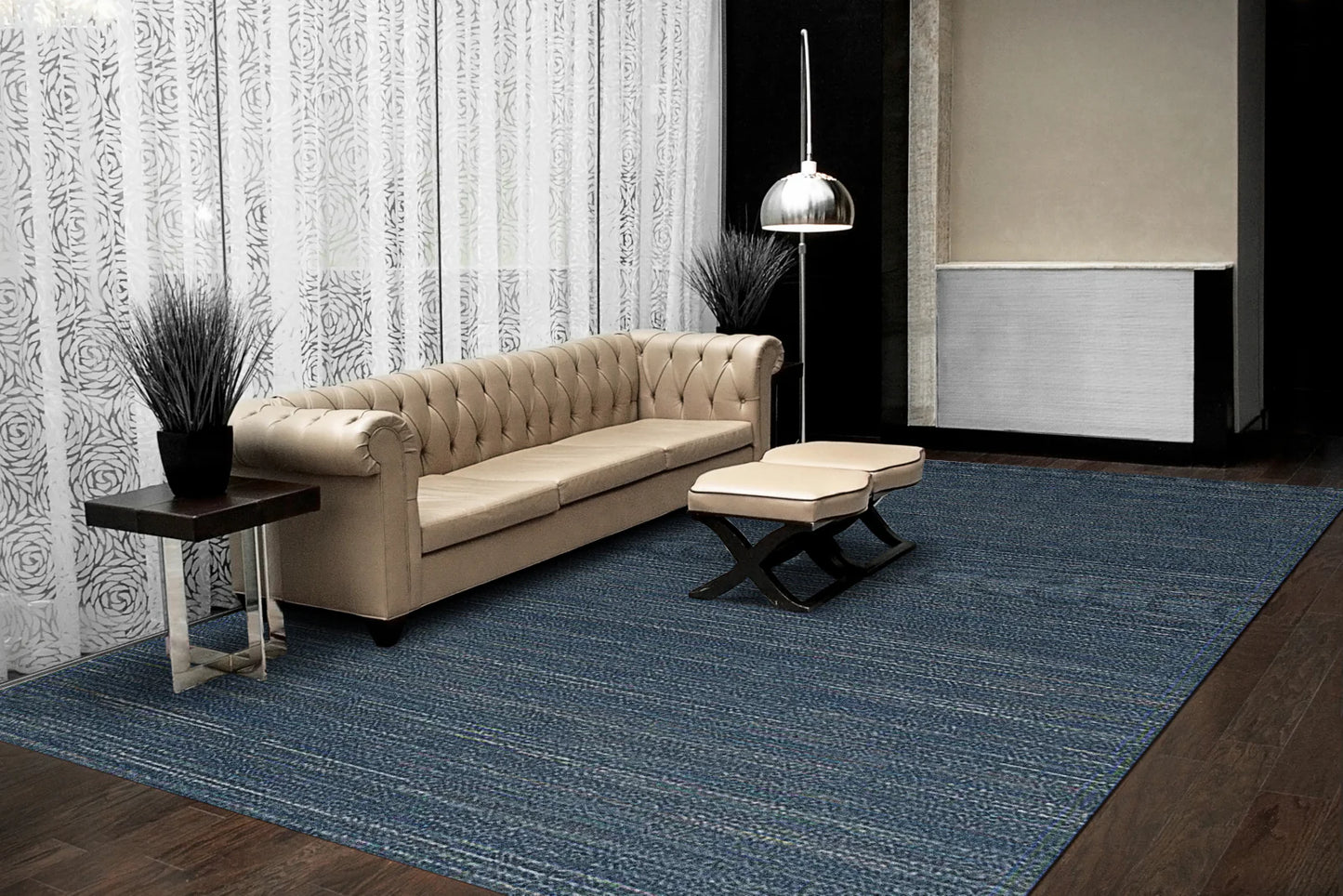 Dynamic Rugs Savoy 3586 Navy Contemporary Machine-Made Rug