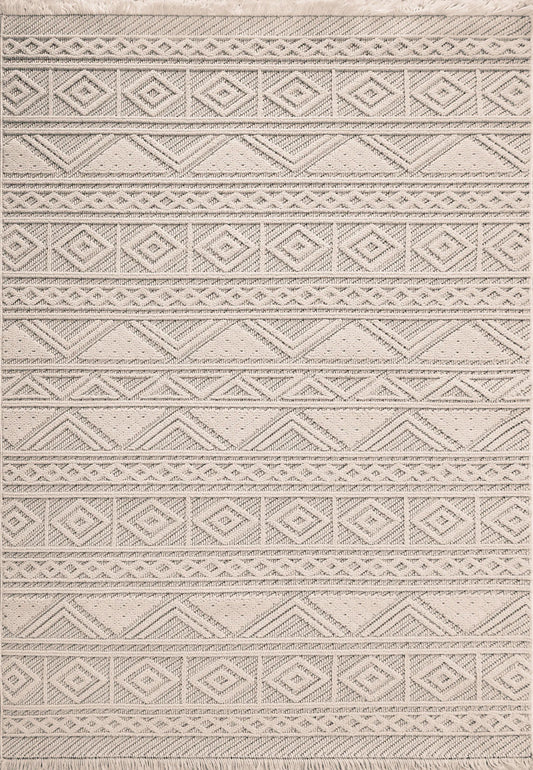 Dynamic Rugs Seville 3607 Ivory Soft Grey Modern Machine-Made Rug