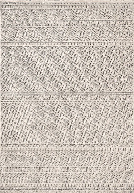 Dynamic Rugs Seville 3610 Ivory Soft Grey Modern Machine-Made Rug