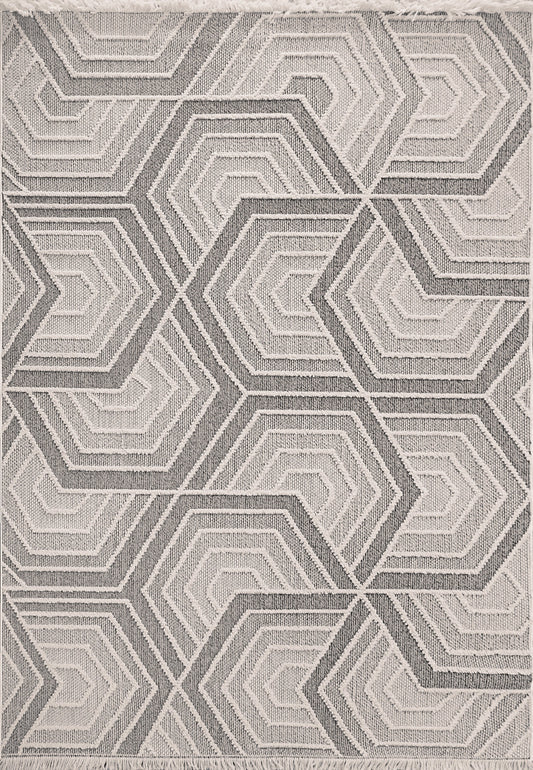 Dynamic Rugs Seville 3611 Ivory Grey Modern Machine-Made Rug