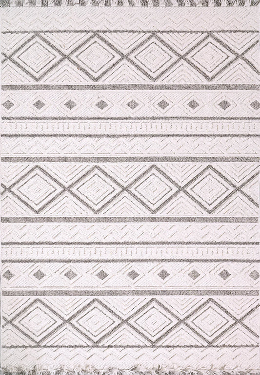 Dynamic Rugs Seville 3612 Beige Dark Grey Modern Machine-Made Rug