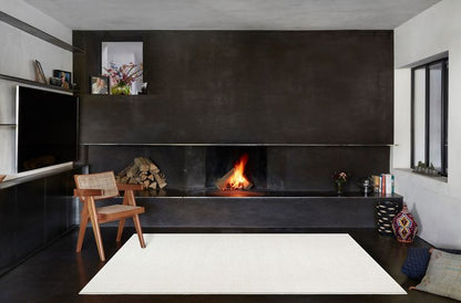 Dynamic Rugs Quin 41008 Ivory Solid Machine-Made Rug