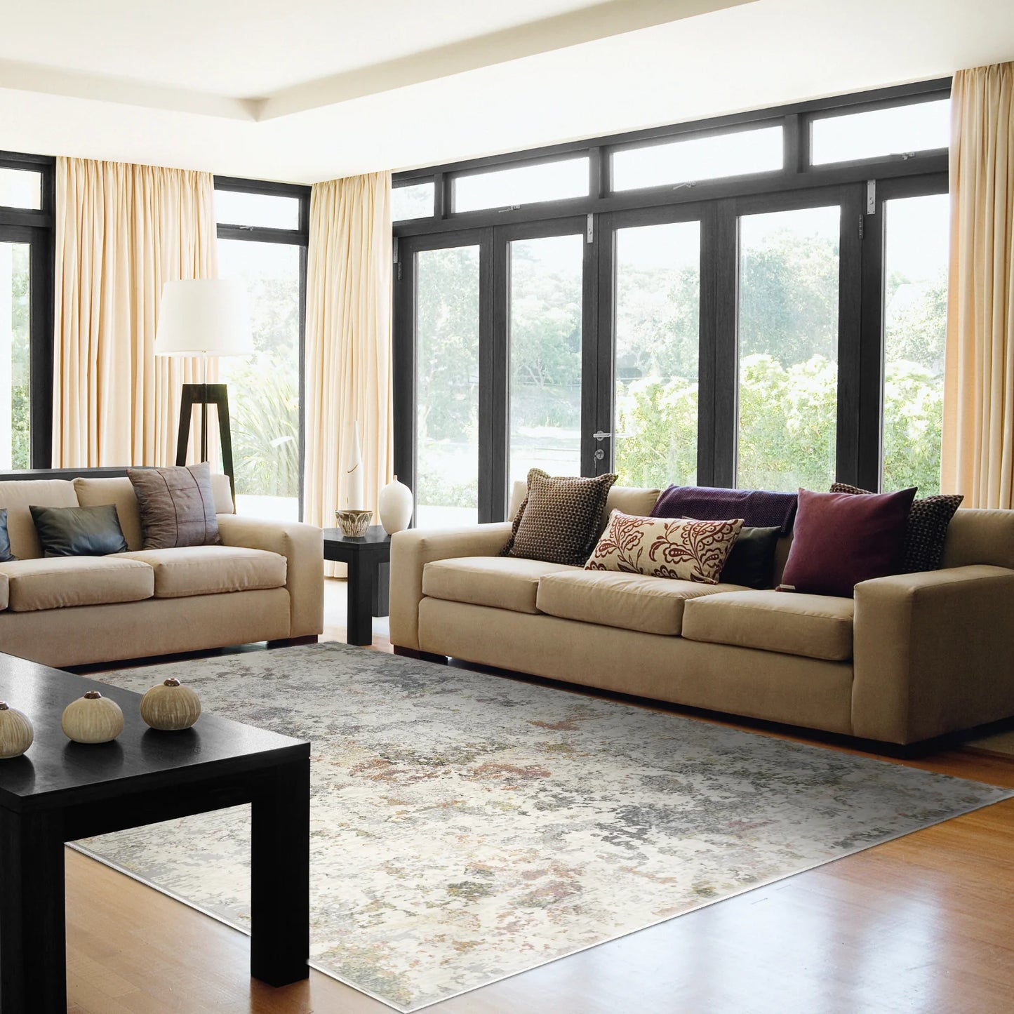 Dynamic Rugs Couture 52023 Grey Blue Contemporary Machine-Made Rug