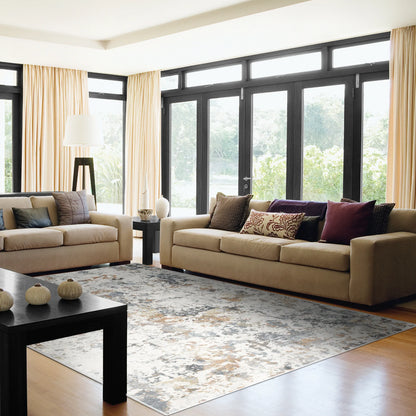 Dynamic Rugs Couture 52023 Ivory Copper   Contemporary Machine-Made Rug