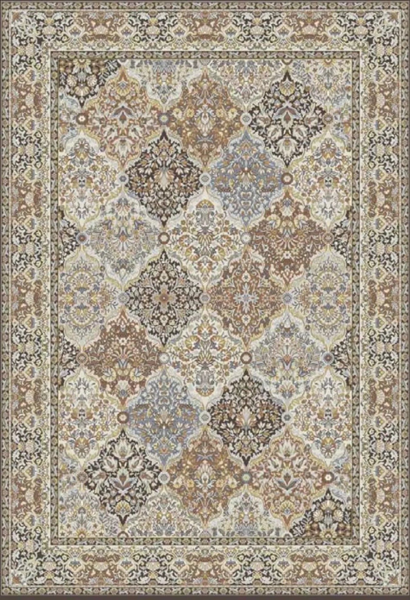 Dynamic Rugs Ancient Garden 57008 Brown Blue Traditional Machine-Made Rug