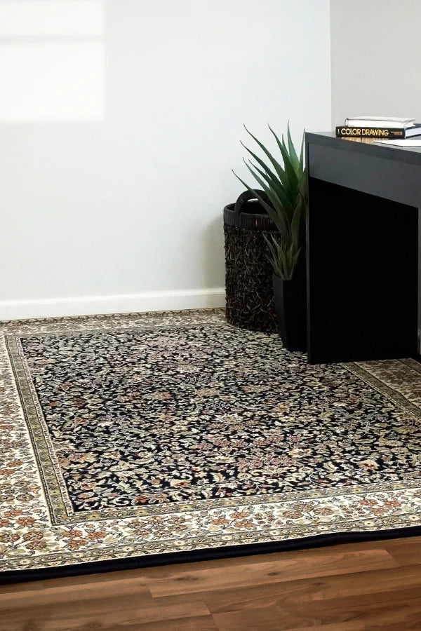 Dynamic Rugs Ancient Garden 57078 Blue Ivory Traditional Machine-Made Rug