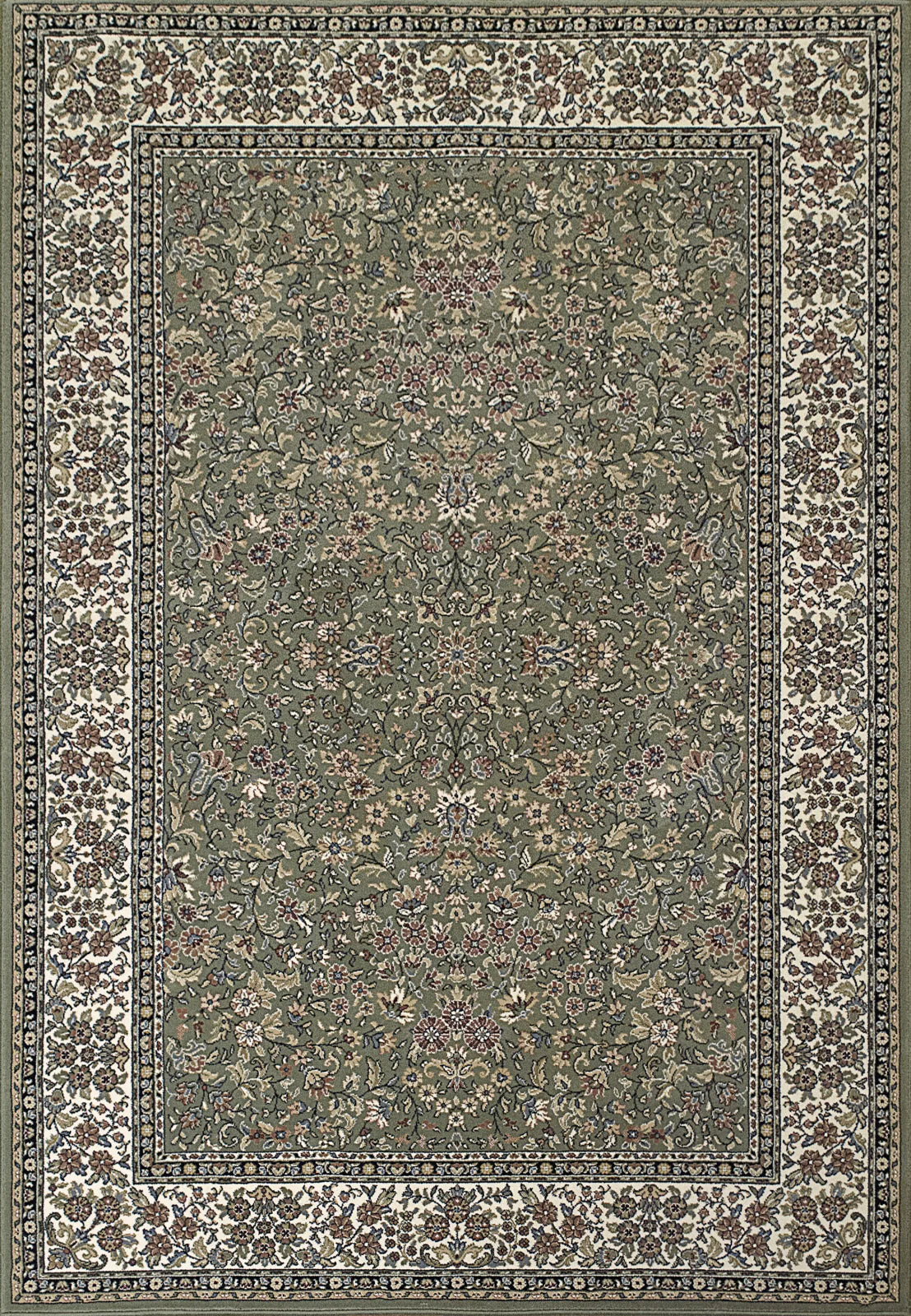 Dynamic Rugs Ancient Garden 57078 Green Ivory Traditional Machine-Made Rug