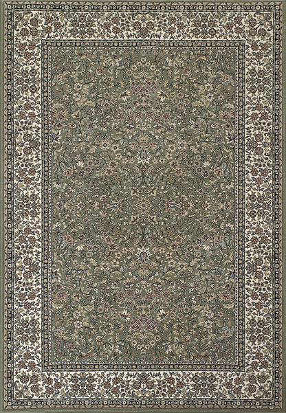 Dynamic Rugs Ancient Garden 57078 Green Ivory Traditional Machine-Made Rug