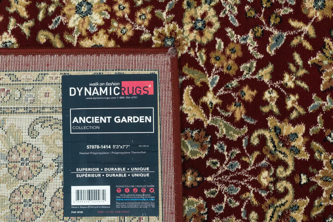 Dynamic Rugs Ancient Garden 57078 Red Ivory Traditional Machine-Made Rug