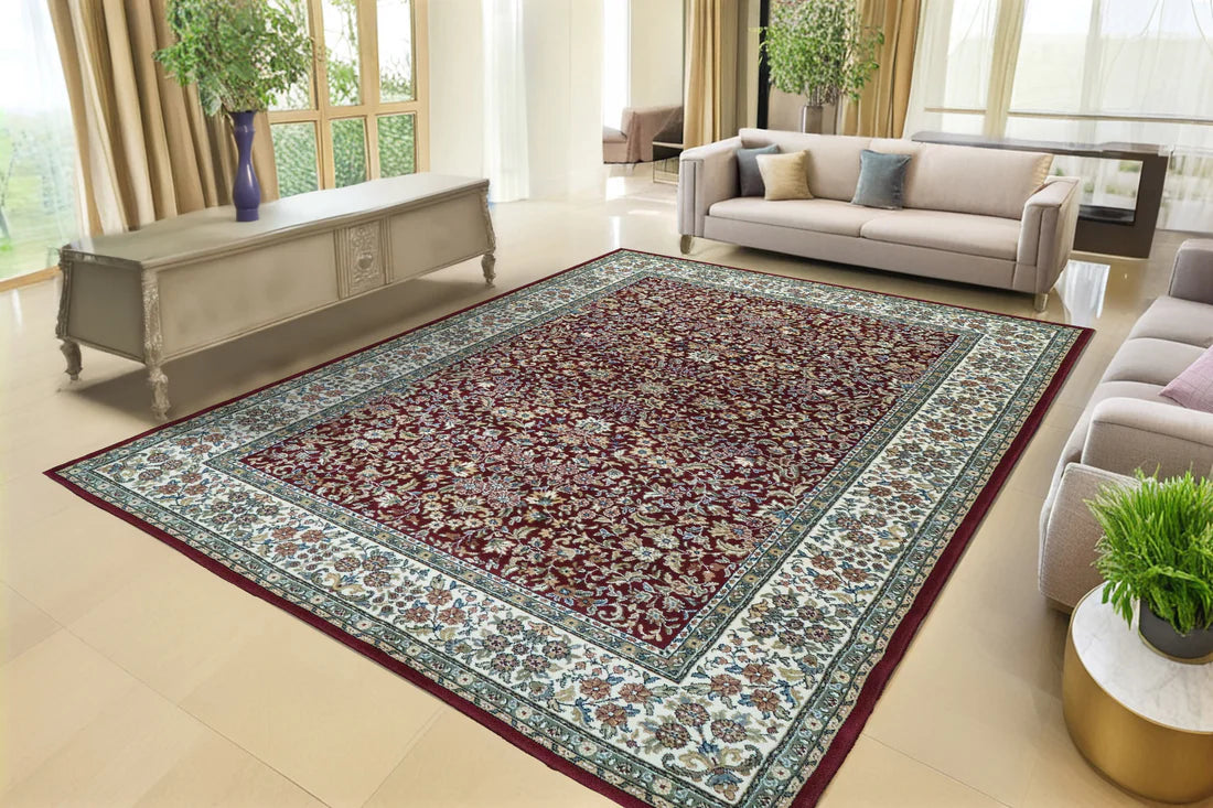 Dynamic Rugs Ancient Garden 57078 Red Ivory Traditional Machine-Made Rug